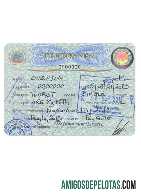 ERITREIA VISTO Versão 2 modelo